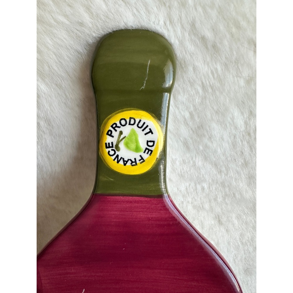Boston Warehouse Spoon Rest Merlot Wine Bottle Ceramic Burgundy French Country - Picture 2 of 6
